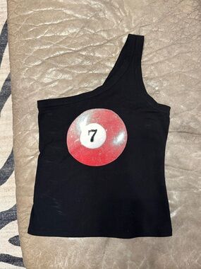 One-shoulder Graphic tank